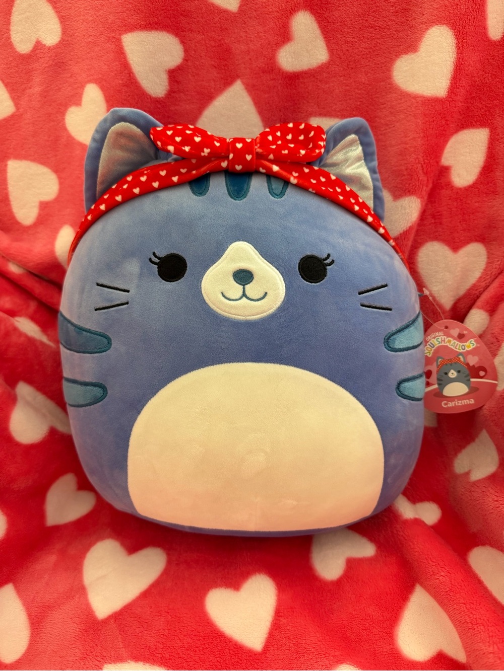 Squishmallows 12” Carizma Tabby Cat with Heart Headband Valentine’s Day 2026 NWT